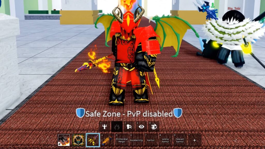 A Blox Fruits admin wielding the Dragonheart