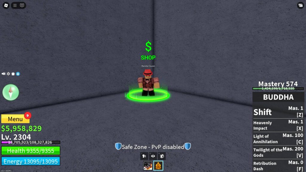 Barista Cousin (once the Master of Auras) spawns in Third Sea