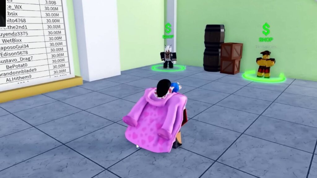 Cupid's Coat in Blox Fruits as equipped by a player