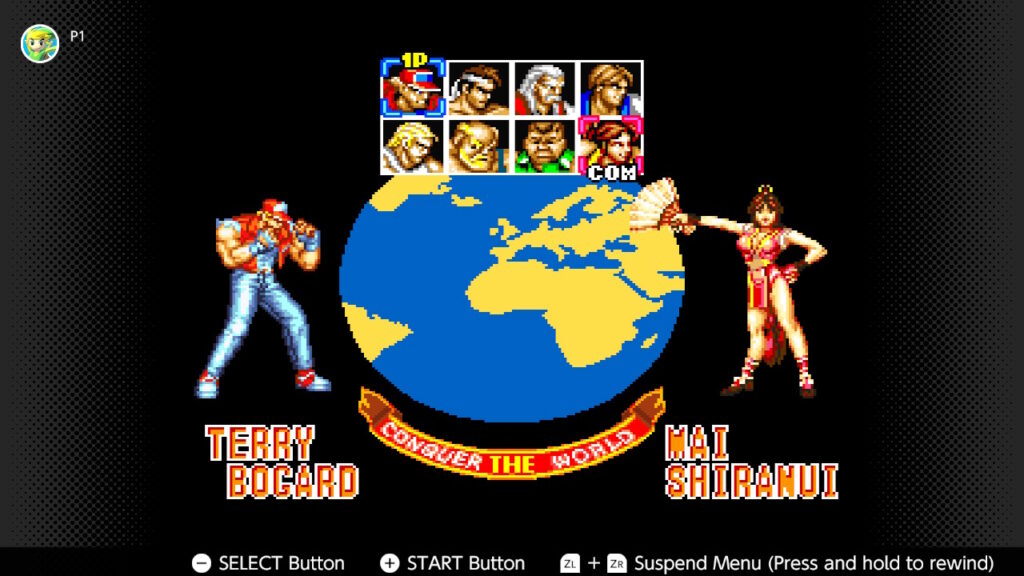 It’s a screenshot from the fighting game Fatal Fury 2 on the console Nintendo Switch: the character selection screen.
