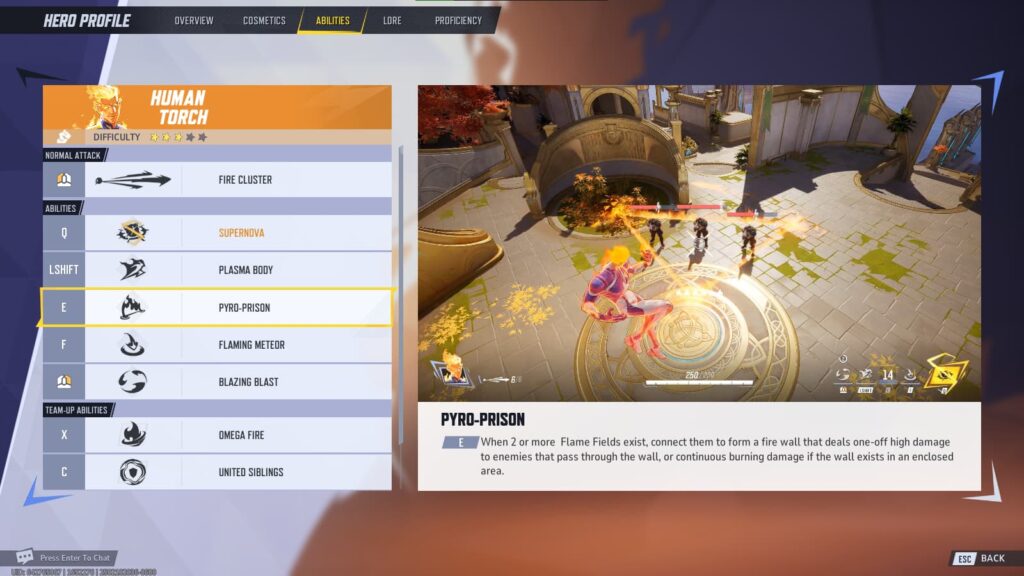 Human Torch's Pyro Prison ability in Marvel Rivals