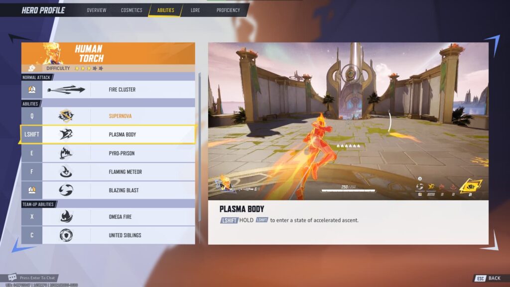 Human Torch's Plasma Body ability in Marvel Rivals