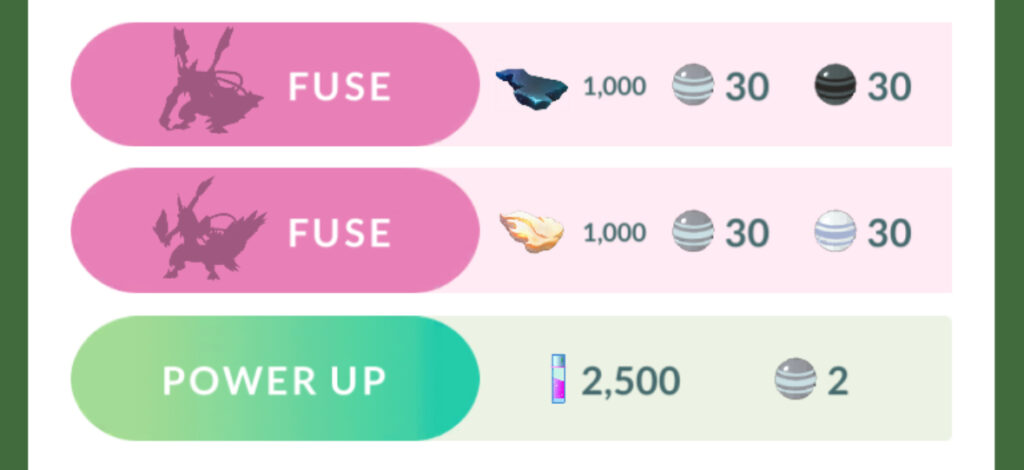 Fuse Kyurem in Pokémon GO