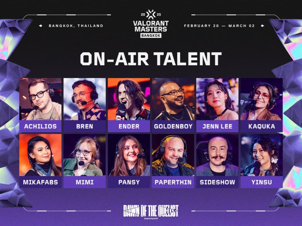 VALORANT Masters Bangkok on-air talent and observers revealed