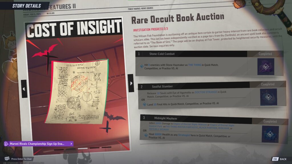 Midnight Features Investigation to get the free Groot skin in Marvel Rivals.