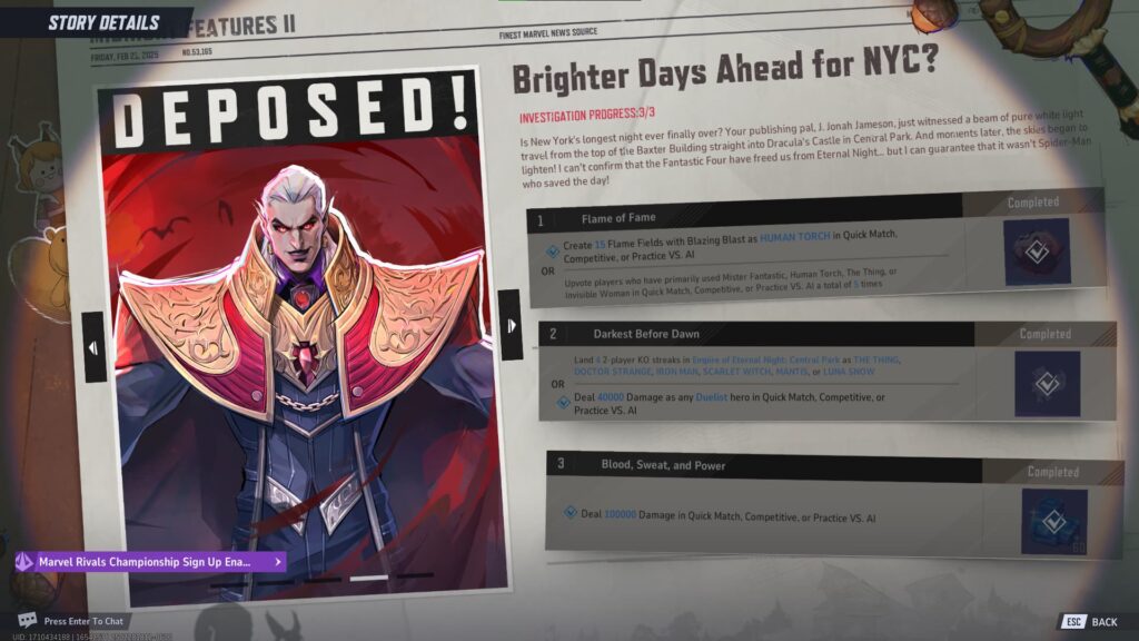 Midnight Features Investigation to get the free Groot skin in Marvel Rivals.