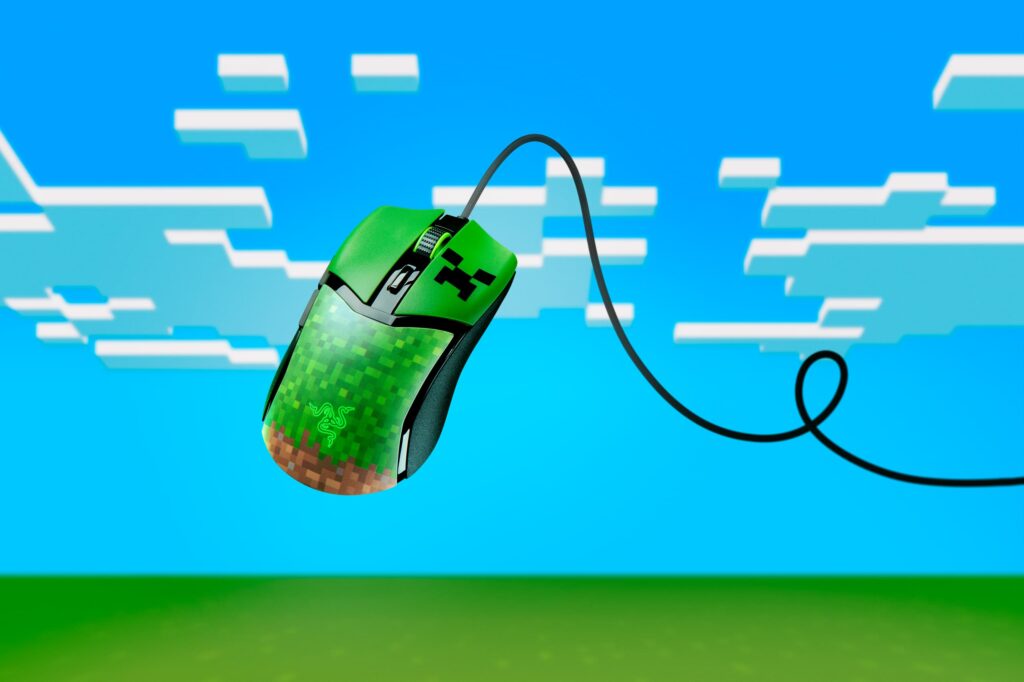 The Razer x Minecraft Cobra mouse