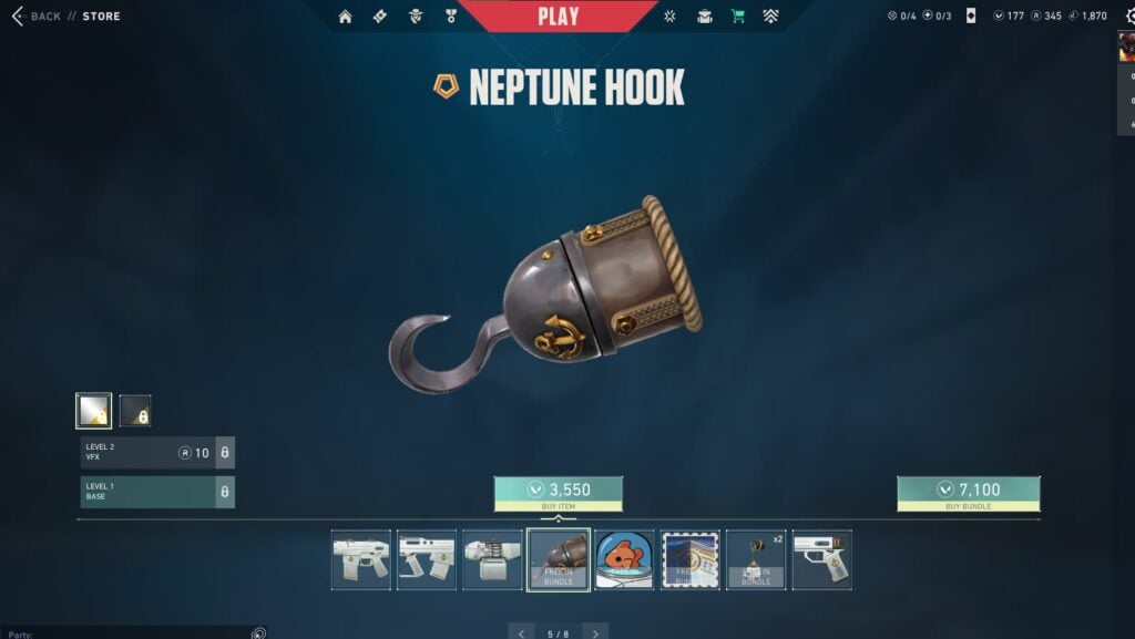 Neptune 2.0 Hook melee in VALORANT