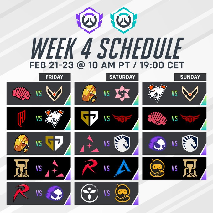 OWCS 2025 Stage 1 Week 4 schedule and matches