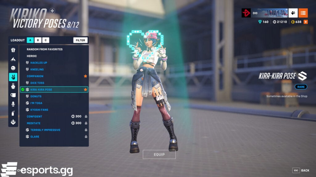 LE SSERAFIM Kiriko skin with her Kira Kira victory pose