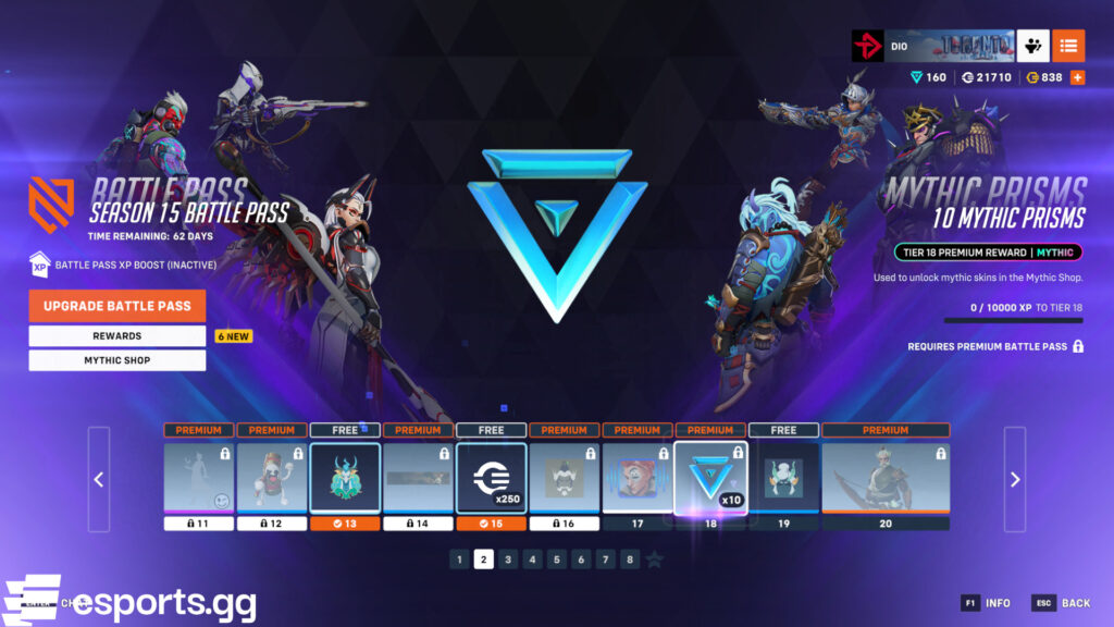 The paid version gives you Mythic Prisms