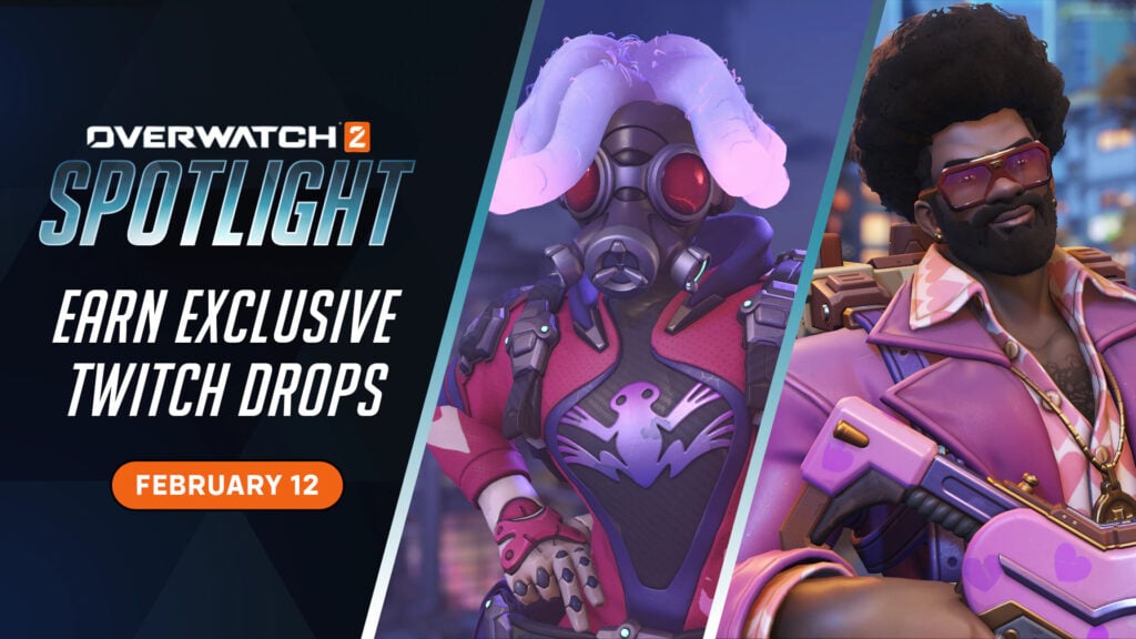 Overwatch 2 Spotlight Twitch drops include the free Flirty Flare Baptiste and Cyber DJ Lucio skins 