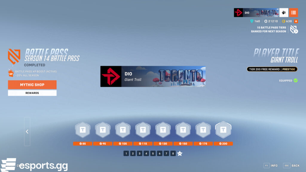 Screenshot of the completed Overwatch 2 Season 14 Battle Pass