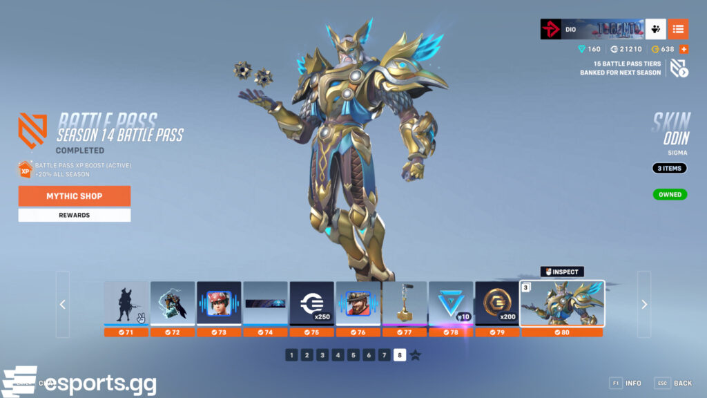 Screenshot of the Odin Sigma skin in Overwatch 2