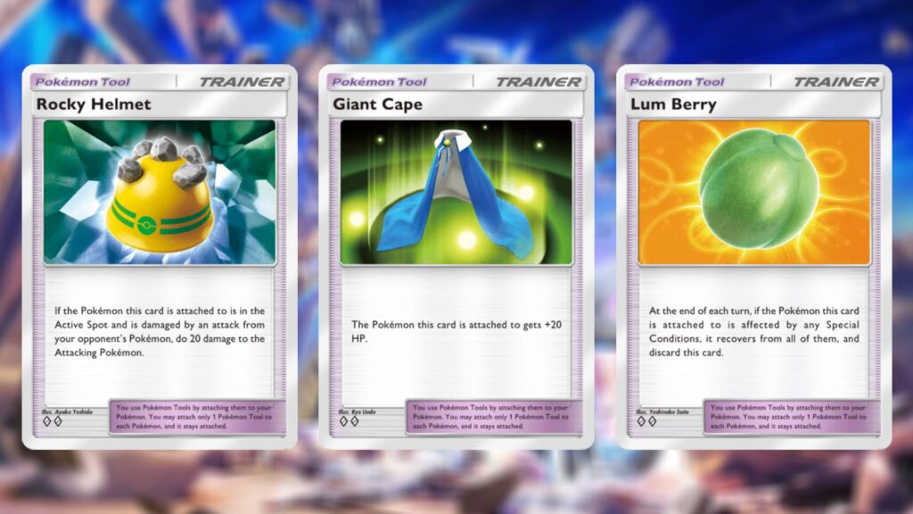 Pokemon Tool cards from Space-Time Smackdown