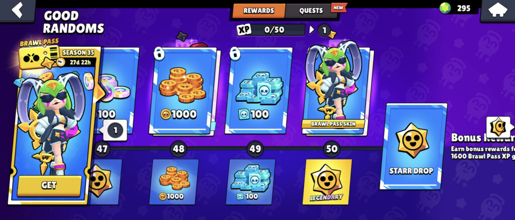 The Brawl Stars screenshot captures the skin Pop Melodie. It’s the final reward of the Good Randoms season.
