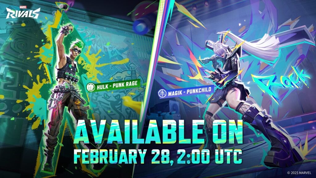 When do Hulk's Punk Rage and Magik's Punkchild costumes release in Marvel Rivals?