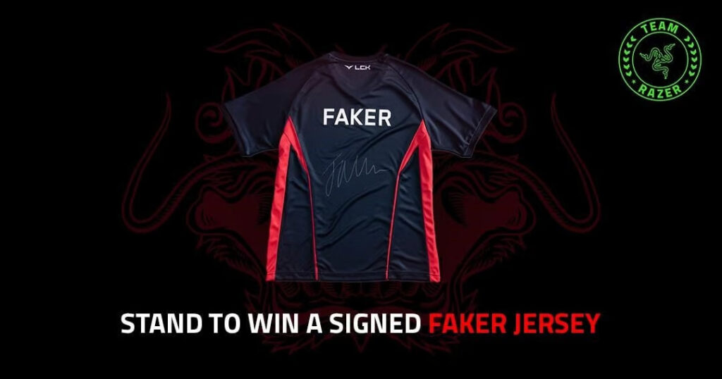 Razer to give away Faker's  jersey for a lucky winner.