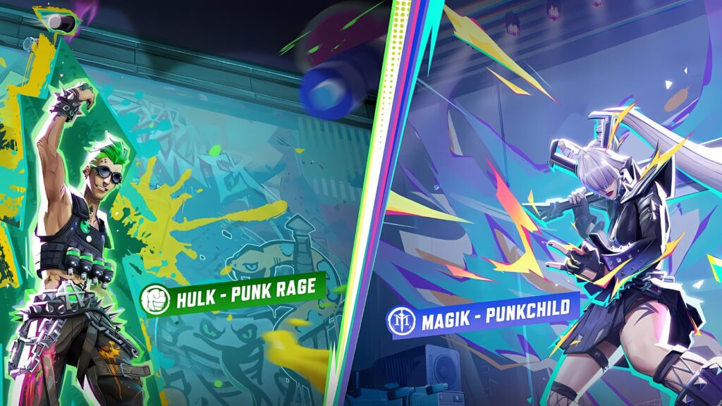 Rock on with Hulk’s Punk Rage and Magik’s Punkchild costumes in Marvel Rivals