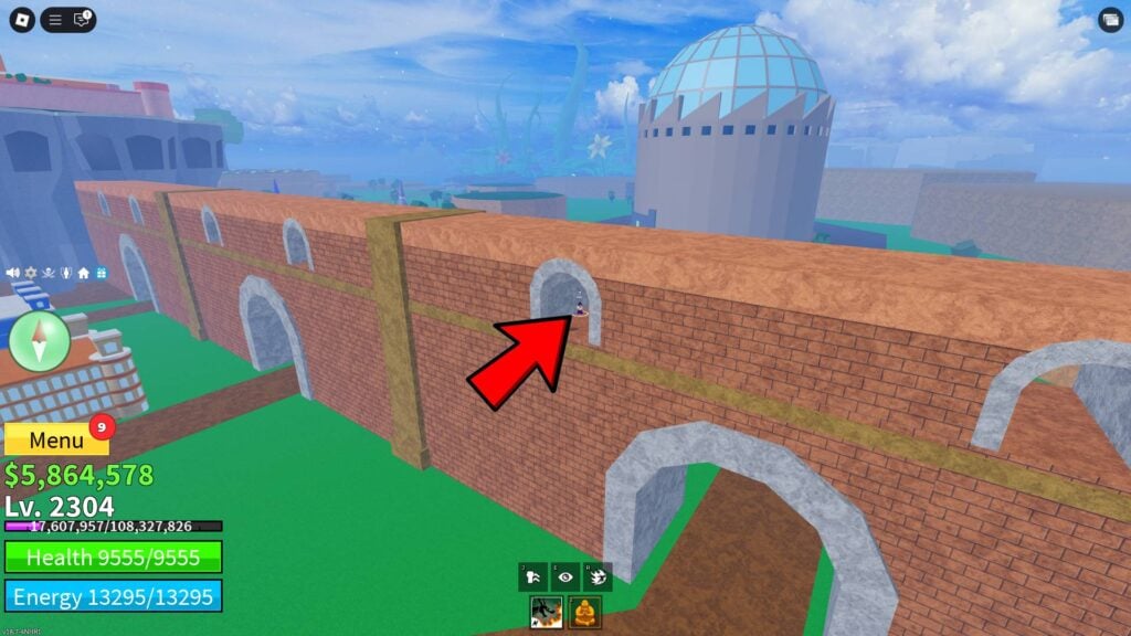 Sabi's location in the Kingdom of Rose in Blox Fruits