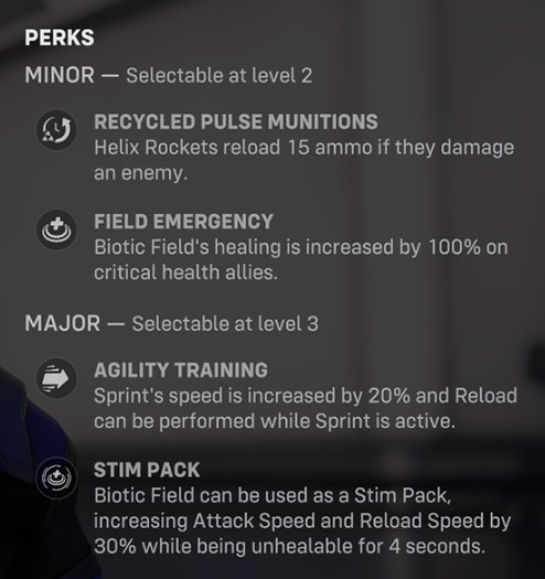 Soldier: 76 Perks