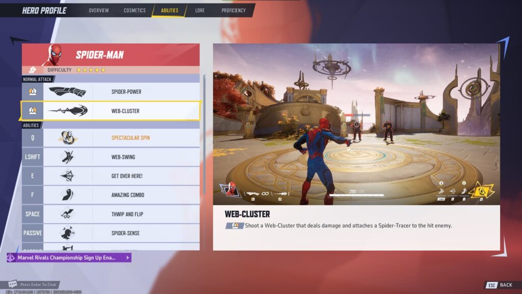 The Web Cluster ability of Spider-Man that attaches a Spider Tracer in Marvel Rivals.