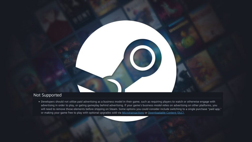 Valve bans all games that force players to watch advertisements