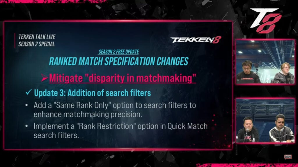 Big ranked changes in TEKKEN 8 Season 2: Search filters by rank