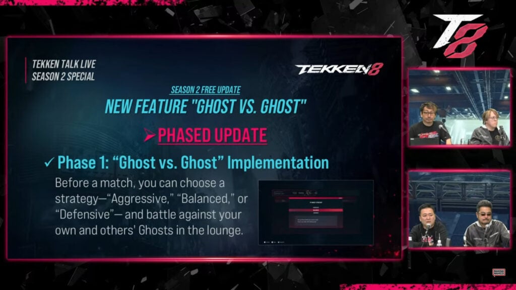 The image shows features of Ghost vs Ghost fights in TEKKEN 8: Phase 1 details