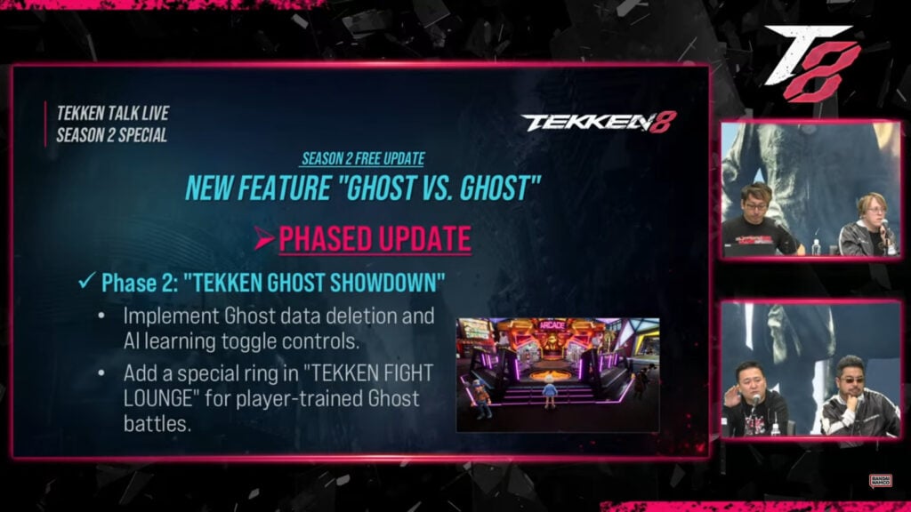 The image shows features of Ghost vs Ghost fights in TEKKEN 8: Phase 2 details