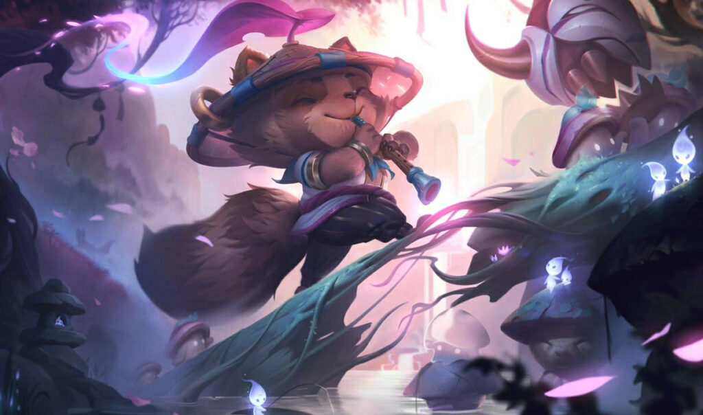 Teemo in his Spirit Blossom skin