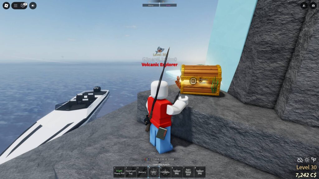 Treasure chest found in Fisch