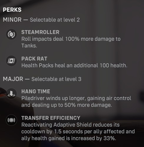 Wrecking Ball Perks