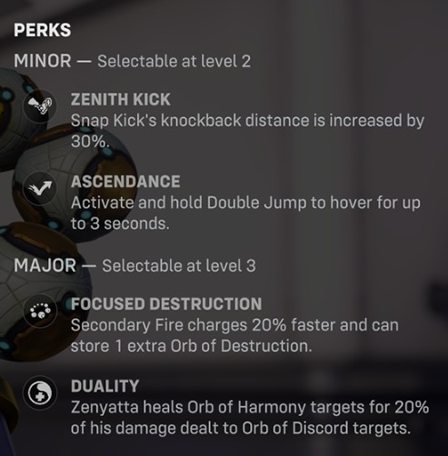 Zenyatta Perks