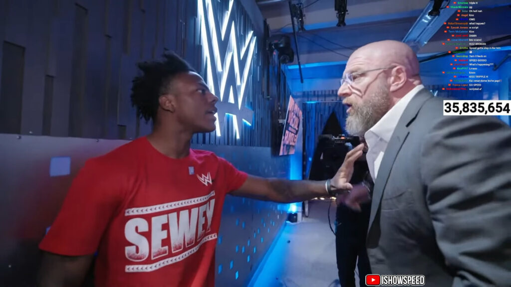 IShowSpeed gets annihilated by Bron Breakker after last-minute Royal Rumble entry