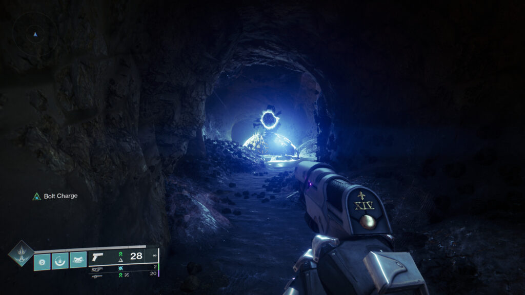 A guardian stares at a Taken Blight in Destiny 2.