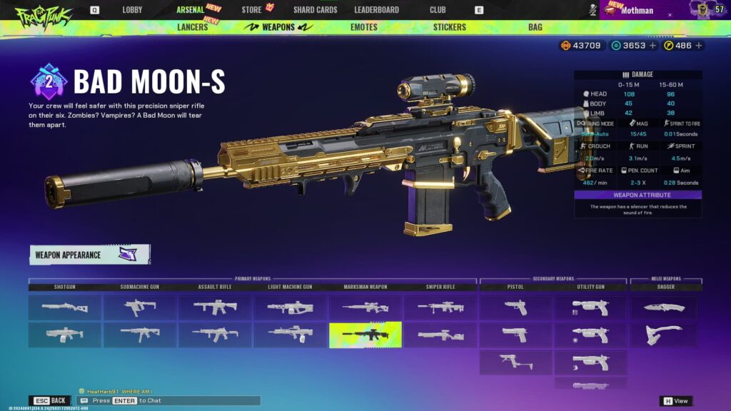 Bad Moon-S, one of the weapons in FragPunk.