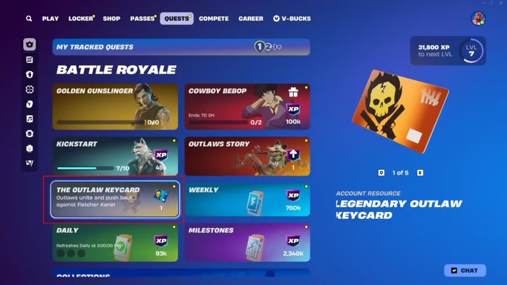 how to get outlaw keycard fortnite