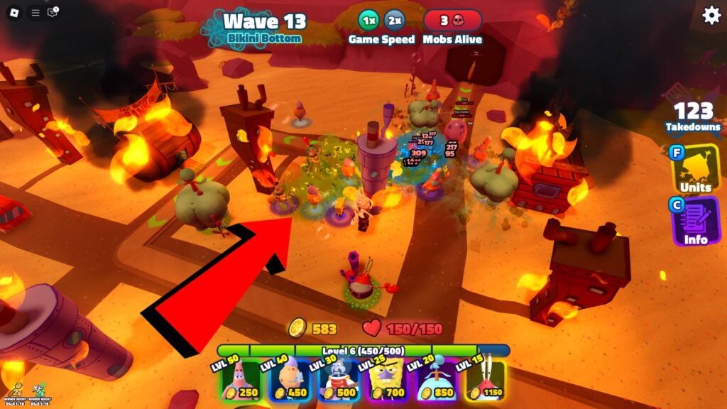 Best spot for units in SpongeBob Tower Defense