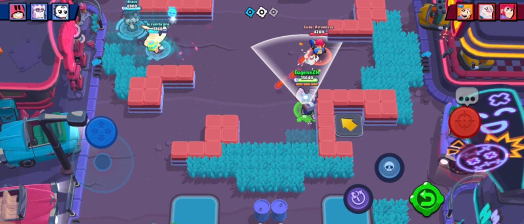 The screenshot from Brawl Stars shows the brawler Frank in the game mode Knockout.
