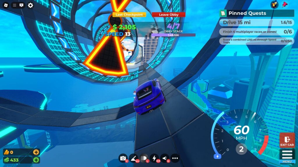 Clearing an obby in Drive World