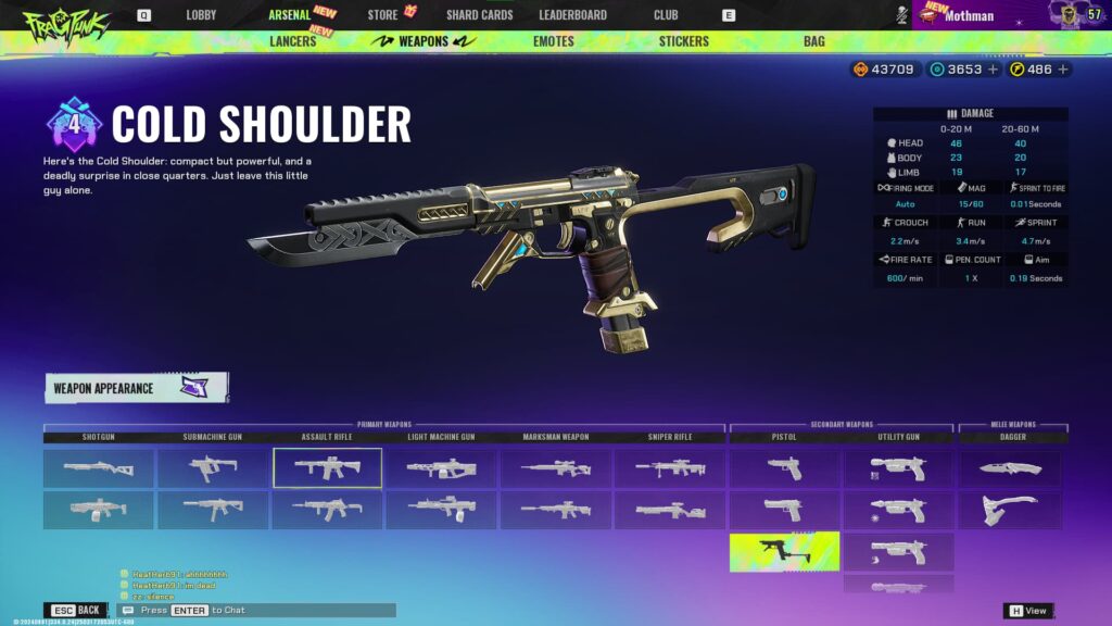 Cold Shoulder, one of the weapons in FragPunk.