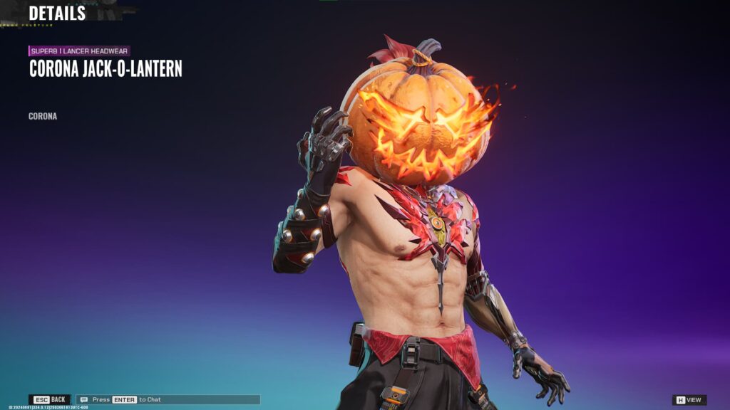 Corona Jack-o-lantern, a beta reward in FragPunk