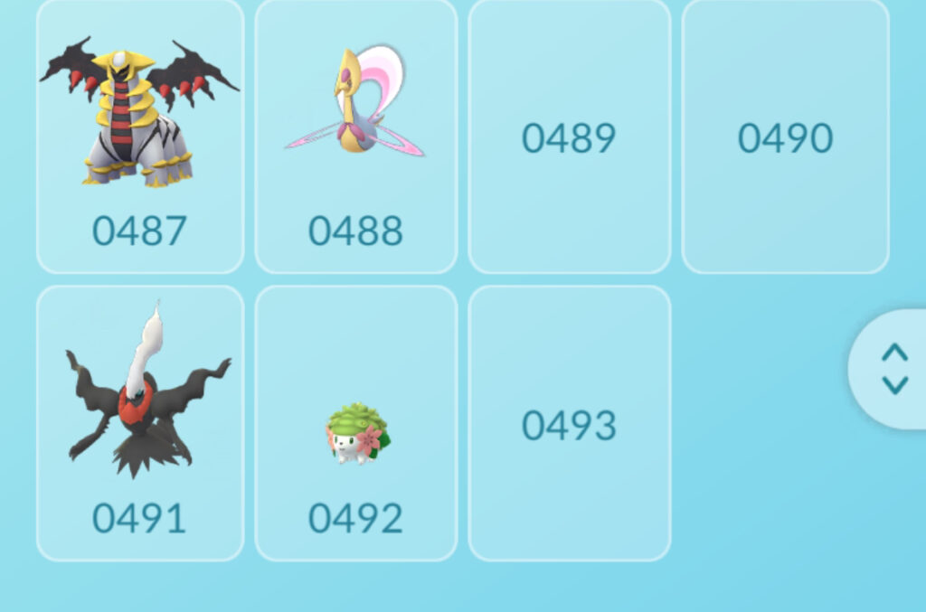 Pokémon GO 493 slot