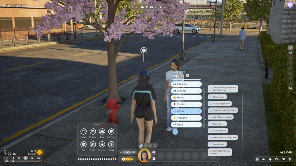 The Give a Thank You Card menu option in inZOI (Screenshot via esports.gg)