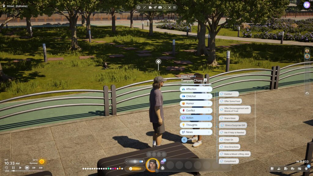 The Give a Surprise Gift menu option in inZOI (Screenshot via esports.gg)