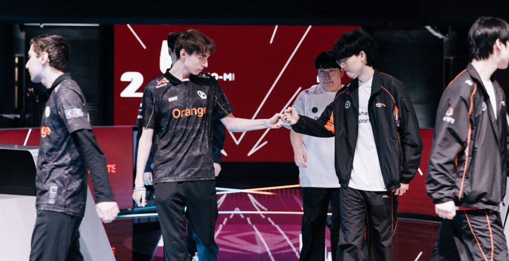 LoL Esports: Karmine Corp and Hanwha Life Esports after their match at the First Stand 2025, Day 4
