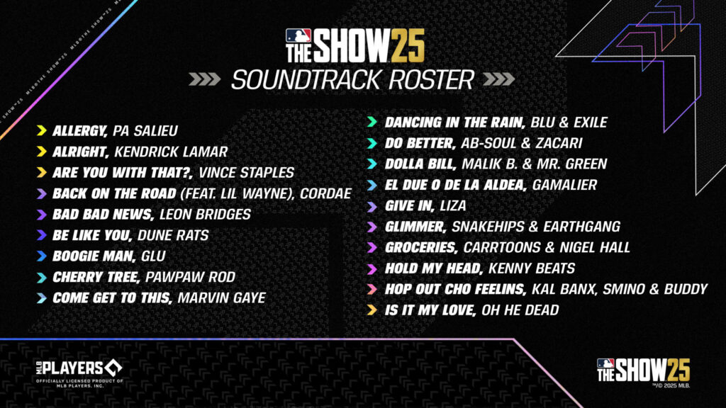 All songs on the MLB The Show 25 soundtrack