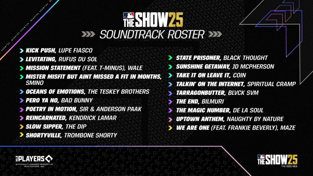 All songs on the MLB The Show 25 soundtrack