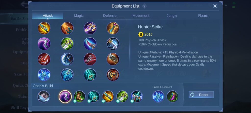 MLBB Granger Item Build